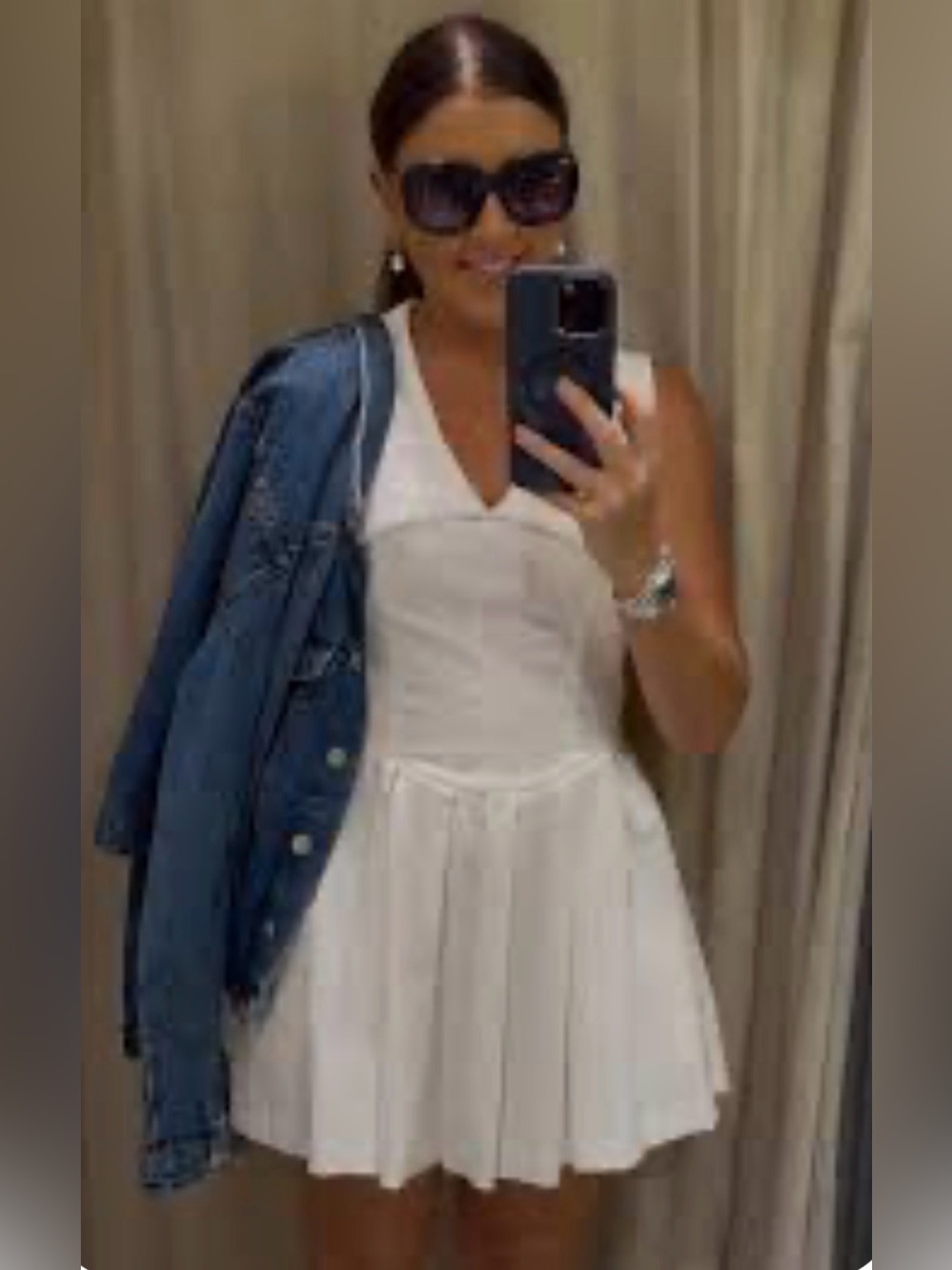 Zara White Sleeveless V-Neck Mini Dress